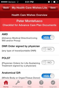 This app for your smartphone lets you store and manage your advance directive plan.